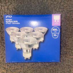 Halogen Lightbulbs
Packs of 6

1 pack £4
3 packs £10
24 packs £80

Pick up l13
Can deliver local to liverpool
