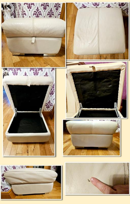 Buy & Sell Staffordshire Cannock Chase - Photos for Cream Leather Ottoman Footstool With Storage