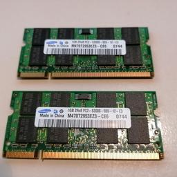 Ich verkaufe 2 Stück Samsung M470T2953EZ3-CE6 1 GB DDR2 RAM 200-pin SO-DIMM 2Rx8 PC2-5300S Notebook Speicher.

Die beiden Arbeitspeicher sind gebraucht, stammen aus meinem Laptop, wurden getestet und funktionieren einwandfrei!

Siehe Fotos!

Lieferumfang:
2x Samsung M470T2953EZ3-CE6 1 GB DDR2 RAM 200-pin SO-DIMM 2Rx8 PC2-5300S Notebook Speicher

Bei Fragen einfach melden!
 
Barzahlung bei Abholung oder Vorabüberweisung.
Kein PayPal, keine Nachnahme.
Versandkosten innerhalb Österreich versichert: 3,- Euro

Bitte seht euch auch meine anderen Artikel an,
vielleicht ist was dabei, dass ihr noch brauchen könnt!

Privatverkauf ohne Umtausch ohne Gewährleistung.