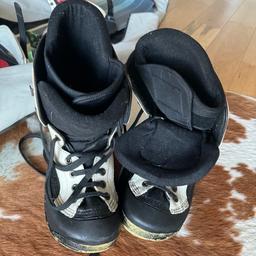 Snowboarding boots. Snow boots. Black white. Used. Good condition. Collection only.