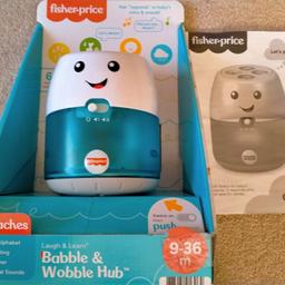 Fisher-price baby/toddler Hub in box

Baby's version of Alexa!
Teaches the alphabet, counting, animal sounds and weather. Has 65+ songs, sounds, tunes & phrases. 
Fully working - hardly used. 
Comes in box with instructions.
From a smoke and pet free home.