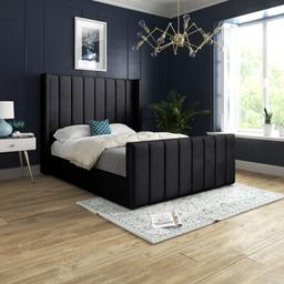 Available in many colours, pannel bed frame with side wings and board finish 

Frame price 

Single £250

Double/Small double £300

Kingsize £350

Superking £400
mattress sold separately 

Delivery and assembly service available