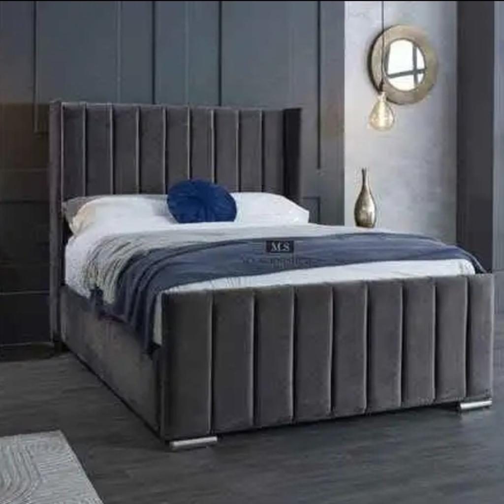 Available in many colours, pannel bed frame with side wings and board finish

Frame price

Single £250

Double/Small double £300

Kingsize £350

Superking £400
mattress sold separately

Delivery and assembly service available