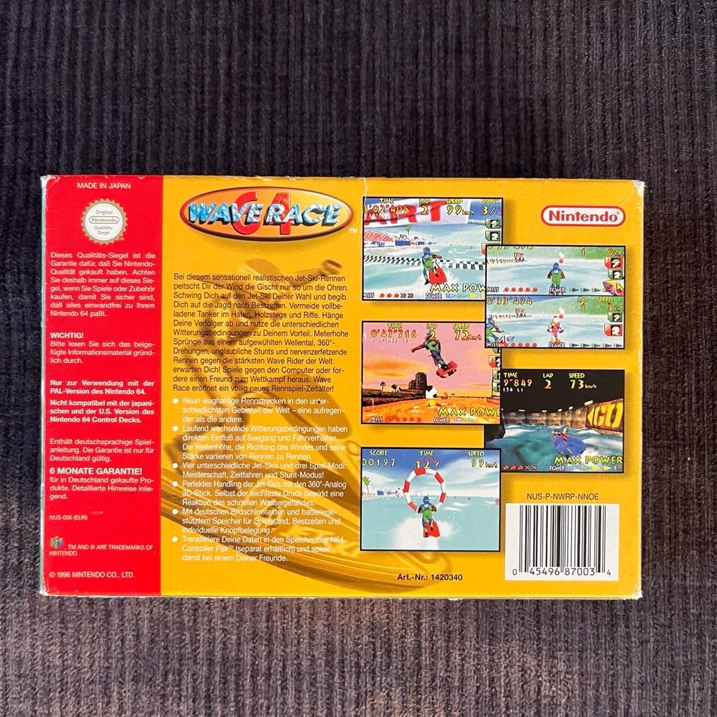 Biete hier zum Verkauf an!

️ siehe Bilder

Wave Race Nintendo 64 OVP, CIB

Versand möglich gegen Aufpreis!

️Keine Garantie und Rücknahme