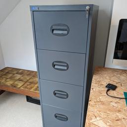 Silverline filing cabinet with 4 draws and key. Superb condition.
Dimensions
46W
62D
132H