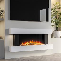 Ideal for any room, this sleek and stylish fireplace is perfect for creating a warm and inviting atmosphere.
A very elegant looking Electric fire, comes with white stones and remote control.

. Contemporary design
. Programmable remote control for ease of use
. 3 levels of brightness for the flames
. Thermal cut-off safety feature