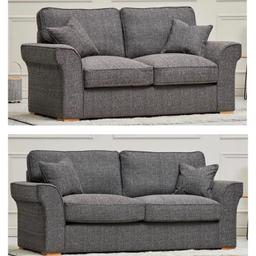 The Hugo Lisbon Fabric sofa is a strong, sturdy set of sofas. It includes a 3 seater and 2 seaters with large full back cushions ( Formal back). The sofa range is manufactured to add a modern yet contemporary feel to your surroundings. This sofa has a strong wooden frame to ensure a long-lasting quality for a great price is received
This two-piece sofa set features memory foam seating cushions with sleek wooden feet and a solid seasoned timber frame.

Dimensions :
3 Seater – 205cm (W) x 100cm (H) x 95cm (D)
2 Seater – 180cm (W) x 100cm (H) x 95cm (D)
Arm Depth: 95cm
Height: 85cm
Arm height (From floor to arm) 68cm
Seat Depth 70cm
Height from floor to seat 50cm