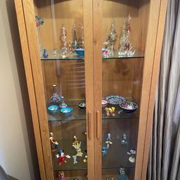 **Contents not included**
4 shelves (3 glass)
Glass doors
Electric integrated light
177 cm tall
78 cm wide
39 cm deep

**COLLECTION ONLY FROM B34**
