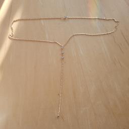 Neue Rückenkette Brautkleid rosegold, hinten 3 weisse Steine, vorne 1 weißer Stein, EUR 20,00 exkl. Versand