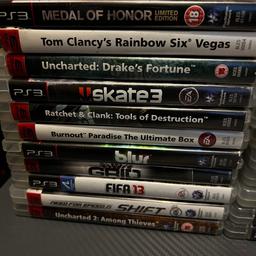 37 ps3 games, three have no covers on box. Also 10 games without box but are in a wallet. S63 area. I have also two ps3 which you can have for 60 