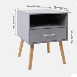 Grey one drawer bedside table in good condition.