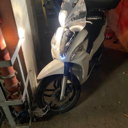Kymco people one 125. Bike is perfect. Runs and rides first time every time. It has a brand new battery brand new spark plug. Has mot until January 2025. Has tax until September 2024. Full log book, 2 sets of keys. Also has imobalisor so noting can be pushed into ignition when activated. Has a hole in the floor which is a cheap fix and does not hinder the performance of this bike. Very clean bike. First to see will buy. Please feel free to call on 07494806034. Bike has only been ran on premium fuel. Bike comes with a windshield and a cover. Thank you for reading 