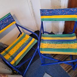For sale two folding garden chairs in good condition these chairs are lightweight .Selling  these as they aren't needed anymore at a bargain price of £30 cash .