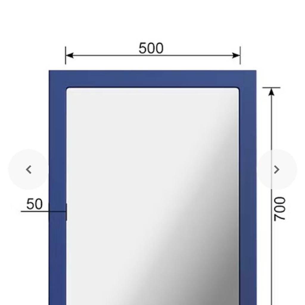 Orchard Dulwich navy bathroom mirror 800 x 600mm, still has plastic wrapping on but no box. Included stock photos for reference without wrapping.