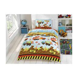 Kids under construction bedding set single. 180 thread count microfibre making it non-iron, durable and machine washable.

Price includes shipping, straight to your home address

Only available in single