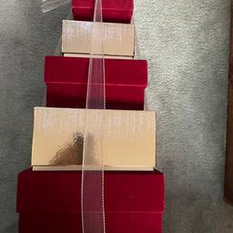 Set of 5 Gift Boxes. Set of 5 Gift Boxes. Stackable with ribbon around. Sturdy boxes with lids