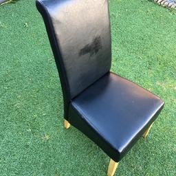 Dining room leather chairs x 4no