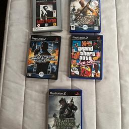 PS2
Medal of Honor Frontline
Medal of Honor Rising Sun
Max Payne 
007 Agent Under Fire
GTA Vice City