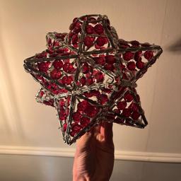 A Decorative Star shaped lamp / light shade with a catch at the base to access bulb.