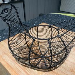 Black, Wire, Chicken Shaped Basket for Storing Eggs.Collection preferred from B74 Streetly.
