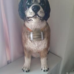 Here i have a rare large mid 20th century Italian glazed porcelain St Bernard dog firefighter.

It's in excellent condition with very minimal signs of ware.

It measures appropriately 70cm in heigh x 44cm long x 34cm wide. 

This is a beautiful piece & listed at a great price as need the room, the last picture is of an identical one for sale elsewhere. 

Please note that this is a collection only item due to its size & fragility.

The last picture is of one for sale elsewhere.
