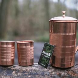 Brand new Pure Copper Water Pitcher Jug with 2 Glasses Handmade Premium Quality 1600 ML

2 sets left £30 each