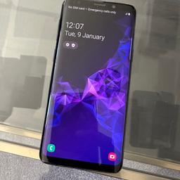Samsung Galaxy S9

64GB

Unlocked 

Some Cracks on back but fully working 

Check pictures for condition

Reseted and ready for new owner

Collection from 

World communications 
Vapestop 
229 East India Dock Rd, London E14 0EG
11am-10pm 

Or can post for £4 Royal Mail
Check my other listings
Grab a bargain