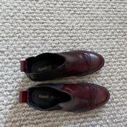 Genuine Russell & Bromley brogue chelsea boots. Size 4.5. These boots will fit a size 4 or 5 as i usually wear a size 5. Only worn a few times. Colour vino.