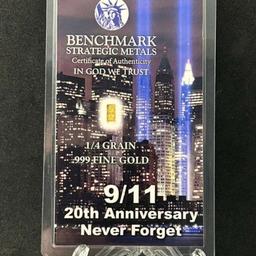 Goldbarren 999 1/4 Grain USA 9/11 Tragödie