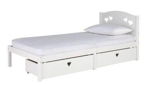 Buy & Sell Warwickshire Warwick - Photos for Mia Single Bed Frame with 2 Drawers - White