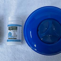 Multifunction Chlorine Tablets 100g, Chlorine Granules for Hot Tub Spa and Swimming Pool, PLUS FREE - 50 TEST STRIPS & FLOATING DISPENSER (Chlorine