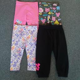 3 pairs of leggings and one pair of jogging bottoms, all aged 12/18 months, all good condition.