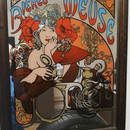Jugendstil Mucha Werbespiegel, Bilderspiegel
Französischer Spiegel
Biere de la Meuse
Wandkunst von 1970
Kein DHL ups oder sonstiger Kurierdienst nur selbstabholung.