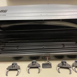 Jetbag 30 Holiday Dachbox în gute Zustand zu verkaufen .
L:B:H= 190/70/40cm
Max.50kg Ladung