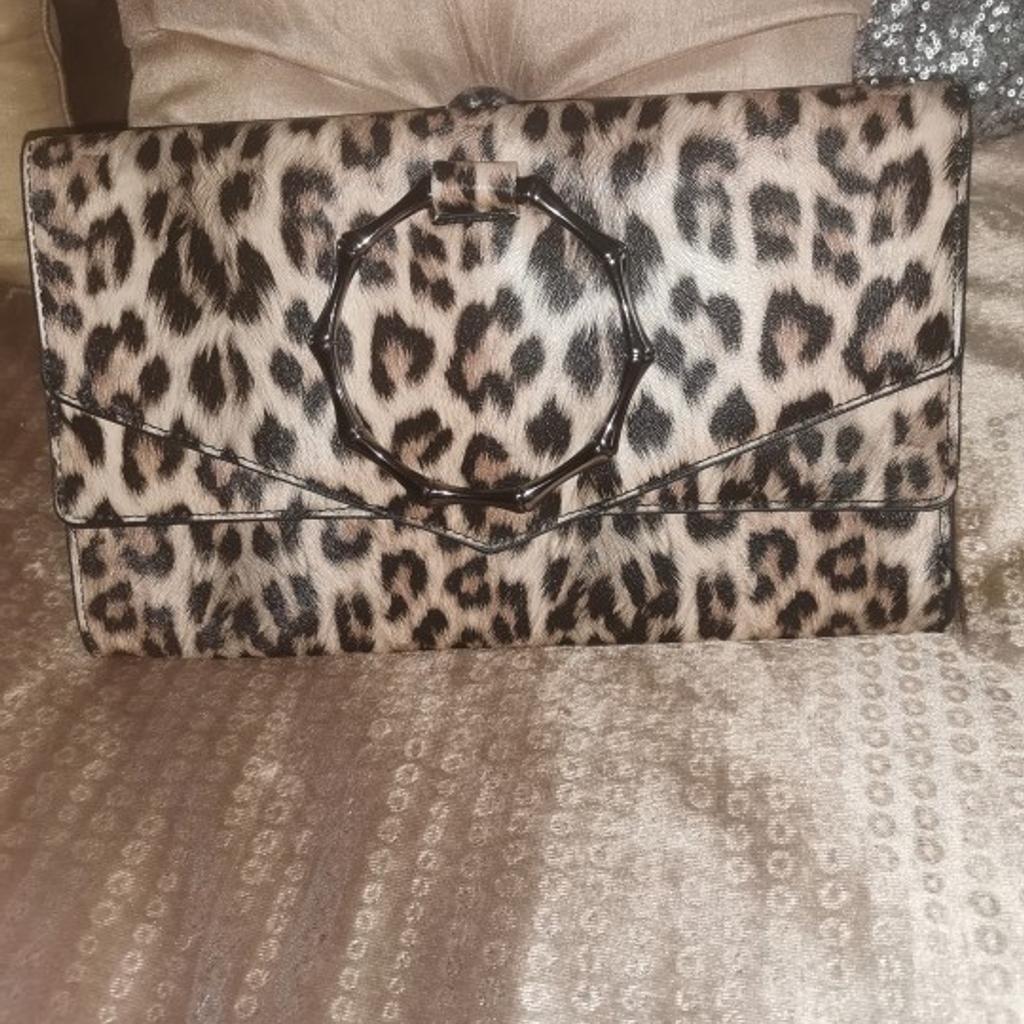 Glam animal print clutch used once