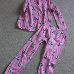girls pink panda print pyjamas age 11-12