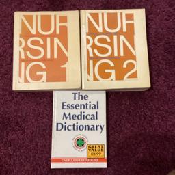 Nursing books x2 & medical dictionary, ideal for student nurse £5 the lot, collection Mansfield