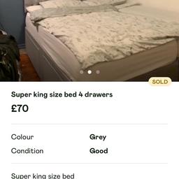 Super king size bed & head board both sides of the beds have 2 drawers each 
Two single bed bases king size mattress