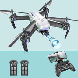 T6 Drohne mit kamera 1080p hd, WiFi FPV drone für Anfänger, RC Quadcopter mit 2 Batterien, Schwerkraft Sensor, Flip mode, Abflug/Landung mit einer Taste, One Taste Ruckkehr, Headless Mode

Farbe: Weiß
Videoaufnahmeauflösung: 1080p
Konnektivitätstechnologie: WiFi
Artikelgewicht: 180 Gramm
Batterien: ‎2 Lithium-Ionen Batterien erforderlich (enthalten)
Produktabmessungen: ‎34x22x11 cm; 180 Gramm
Herstellerreferenz: ‎T6

Eine Großartige Einstiegs Drohne: Die T6 drohne für anfänger und kinder (ab 14 Jahren) geeignet. Der Quadcopter ist leicht (120 Gramm), Auch Drohnen-Neulinge im Handumdrehen loslegen. Die perfekte Geschenkidee für Geburtstag und Weihnachten.
Längere Flugzeit: Die T6 quad drohne wird mit zwei wiederaufladbaren Batterien(SD-Karte wird nicht unterstützt) für eine Gesamtflugzeit von bis zu 26-30 Minuten (13-15 Minuten pro Batterie) geliefert. Ausreichend lange Ausdauer, um Ihrer Vogelperspektive eine neue Dimension zu verleihen.