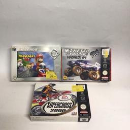 Mario Kart 64: 60€ VERKAUFT
EA Supercross 2000: 80€
Monstertruck Madness 64: 80€