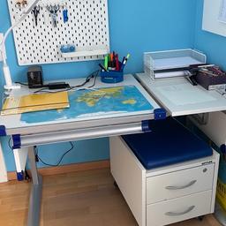 Verstellbare Kettler Schreibtisch Blau/Weiß .Nur Selbstabholung möglich