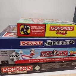 Monopoly Banking Ultra: 30€
Monopoly Trauminsel:15€
Monopoly Junior: 10€
Monopoly für schlechte Verlierer: 17€
Monopoly Minions: 15€