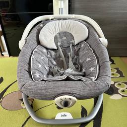 Joie Serina 2in1 Twinkle Linen Babywippe Wippe Schaukel

6 Schaukelgeschwindigkeiten
Schaukeln vorwärts oder seitlich 
Liegeposition einstellbar
Schlaflieder, Naturgeräusche und Nachtlicht
für Kinder ab Geburt bis ca. 9 kg
Vibrationsfunktion

(Kann vor Abgabe gerne noch einmal gewaschen werden.)  

Nur an Selbstabholer 
Keine Garantie und kein Umtauschrecht!