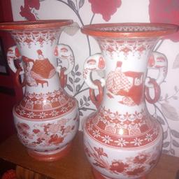 Japanese antique vases 1840 with ring handles cost £440 so bargain to clear no offers