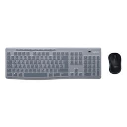 Logitech MK270 Desktop für Bildungseinrichtungen mit Silikonschutz, kabellose Tastatur und Maus für Windows, 2,4-GHz-USB, kompakte Maus, 8 Multimedia-Tasten, PC, AZERTY-Layout für Frankreich, Schwarz