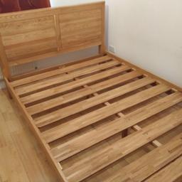 Solid Oak King Size Bed Frame.

Unique 100% Oak bed.

Well maintained: has been oiled recently

Dismantled and ready for collection.

Quality bed, just too big for my house.

Willing to sell as a bundle with Oak Ottoman Storage which will add £350 to this price

Please message if interested.

Here are the approximate dimensions:
Dimension CM Inches
A Height 105 41.34
B Width 157 61.81
C Length 220 86.61

Check out my other listings for all sorts of other items!
Thank you