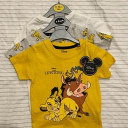 • Brand new with tags
• 3 pack lion king themed t shirts
• Size 9 to 12 months