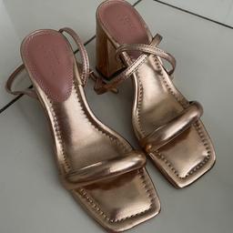 ASOS rose gold block heel sandals never worn