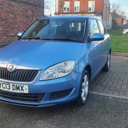 2013 Skoda Fabia SE

2 Keys
1.2 Petrol
5 Speed Manual
MOT till June
Low Insurance Group (5E)
CAZ, ULEZ Compliant
89,300 Miles

Just had it serviced at 87,000 miles. Oil, Oil & Fuel Filters, Spark plugs and coils. Also had droplinks replaced.
The car is quiet when idling and drives very smooth. Just had 2 tyres put on.

There is damage to the front bumper, wing and bonnet. The car is a CAT N. The passenger side window switch got wet and has stopped working. Still works from drivers side.