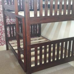Brand new handmade solid pine small double (4 foot) chocolate colour Bunk Bed

Available in different colours and matching furniture available upon request

Contact Mo on 07725196588